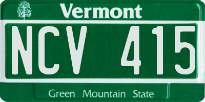 VT license plate NCV415