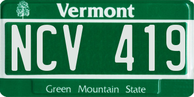 VT license plate NCV419