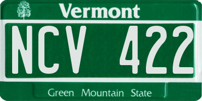 VT license plate NCV422