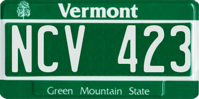 VT license plate NCV423