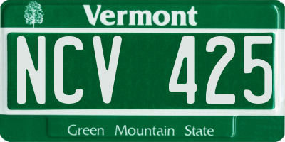 VT license plate NCV425