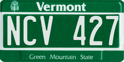 VT license plate NCV427