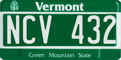 VT license plate NCV432