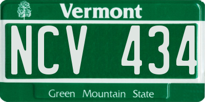VT license plate NCV434