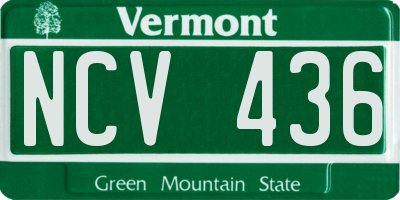 VT license plate NCV436