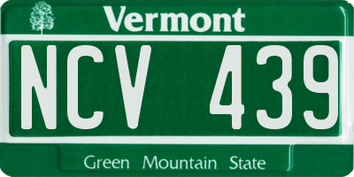 VT license plate NCV439