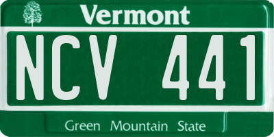 VT license plate NCV441