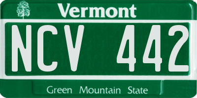 VT license plate NCV442