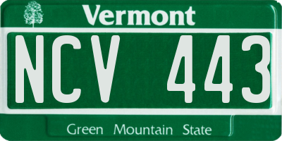 VT license plate NCV443