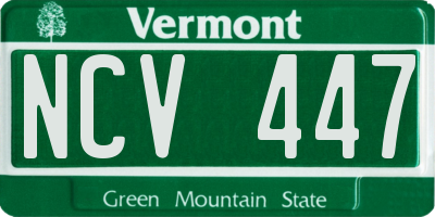 VT license plate NCV447