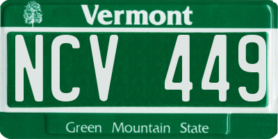 VT license plate NCV449