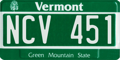 VT license plate NCV451
