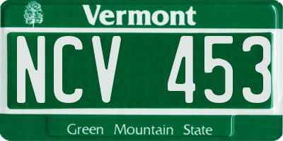 VT license plate NCV453
