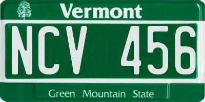 VT license plate NCV456