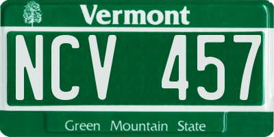 VT license plate NCV457