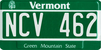 VT license plate NCV462