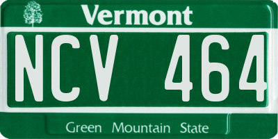 VT license plate NCV464