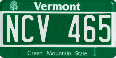 VT license plate NCV465