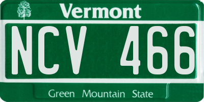 VT license plate NCV466