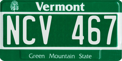 VT license plate NCV467