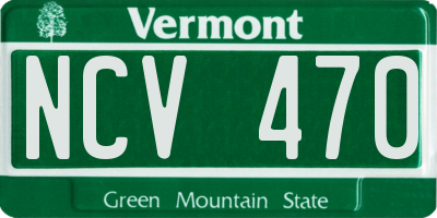 VT license plate NCV470