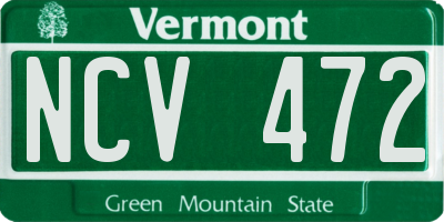 VT license plate NCV472
