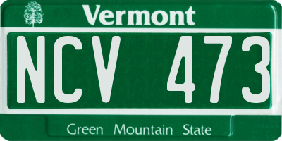 VT license plate NCV473
