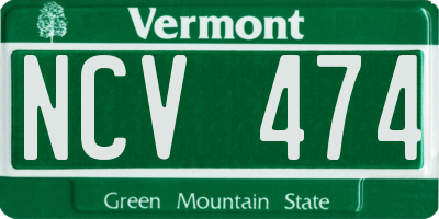 VT license plate NCV474