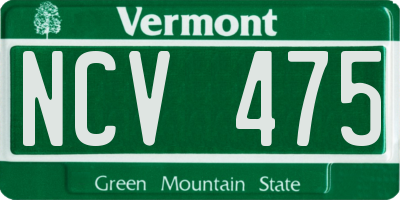 VT license plate NCV475