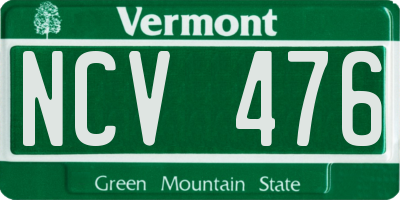 VT license plate NCV476