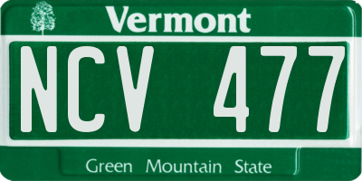 VT license plate NCV477