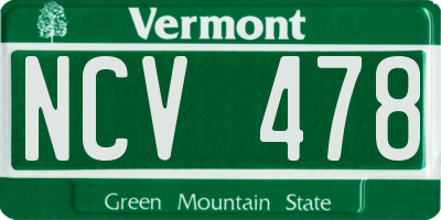 VT license plate NCV478