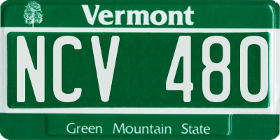 VT license plate NCV480