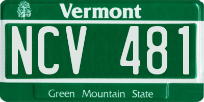 VT license plate NCV481