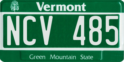 VT license plate NCV485