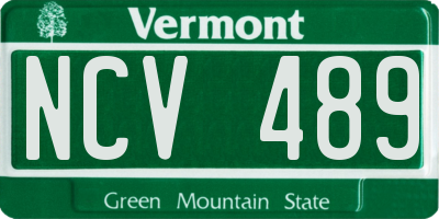 VT license plate NCV489