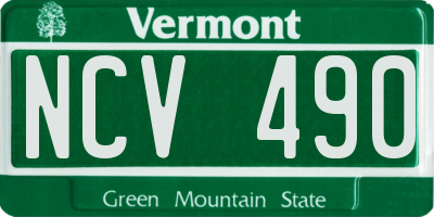 VT license plate NCV490