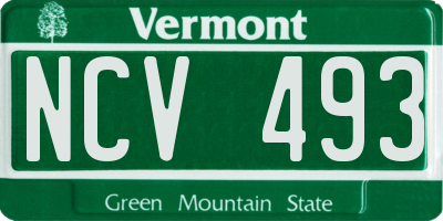 VT license plate NCV493