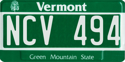 VT license plate NCV494