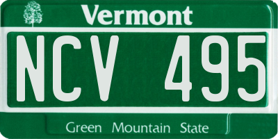 VT license plate NCV495