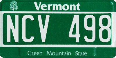 VT license plate NCV498