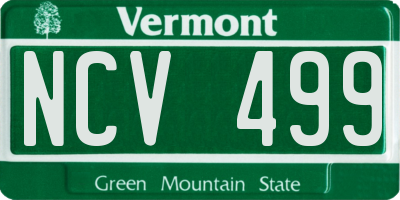 VT license plate NCV499
