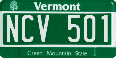 VT license plate NCV501