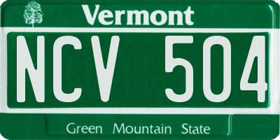 VT license plate NCV504