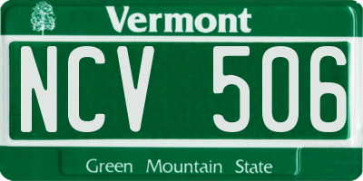 VT license plate NCV506