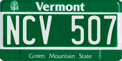 VT license plate NCV507