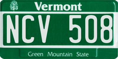 VT license plate NCV508