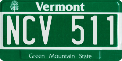 VT license plate NCV511