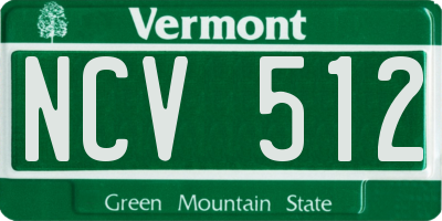 VT license plate NCV512
