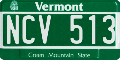 VT license plate NCV513